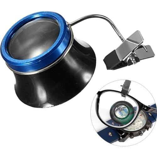 5X 10X 20x Clip On Eyeglass Magnifier Blue Watch Repair Tool Loupes Magnifying Lens Watchmakers Jewellers Tools