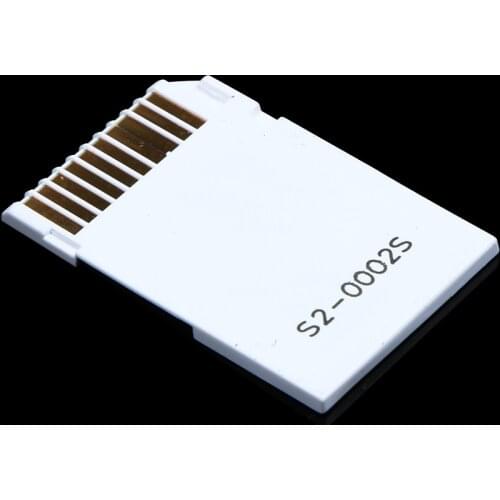Dual Slot Memory Card Adapter 2 Micro SD HC Cards Converter Micro SD TF to Memory Stick MS Pro Duo for PSP Card White Games Case