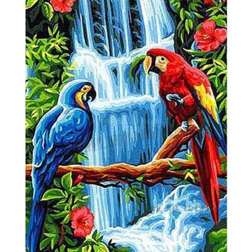 DIY Diamond Painting parrot Full Drill Round Diamond Embroidery Picture Rhinestone Diamond Mosaic Cartoon Home Decor