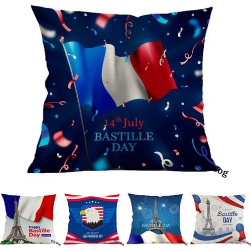 American style Independence Day Art Design Pattern printing Linen throw pillows home decor chair cushion pillow cover square