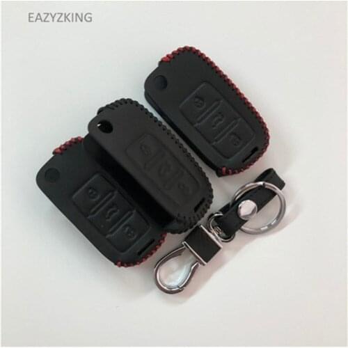Car Genuine Leather key cover case For Volkswagen Polo Passat CC Golf Jetta Tiguan Touran Golf CrossFox Plus Eos Scirocco Beetle