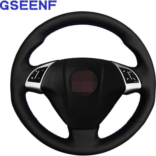 Car Steering Wheel Cover Black PU Artificial Leather Hand-stitched For Fiat Bravo Grande Punto Linea Qubo Doblo Punto Opel Combo