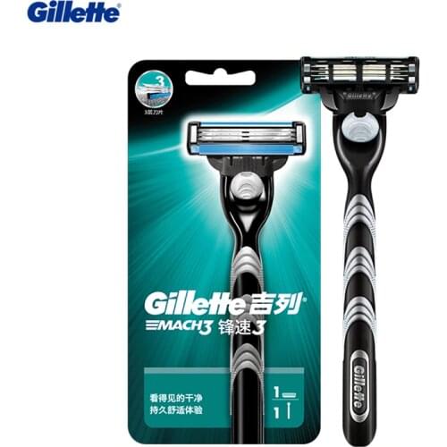 Hot Mach3 Original 1 Handle And 1 Blade Gillette Mens Shaving Sharp 3-Layer Razor Blades For Men Face Hair Remova Shaver Blade