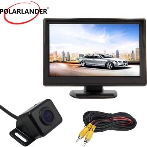 Night Vision 18.5mm LED Parking Monitor Reversing Camera 5 Inch TFT Screen HD Desktop With Lamp 12-24V Bus/Car Plug-In Rear Cam
