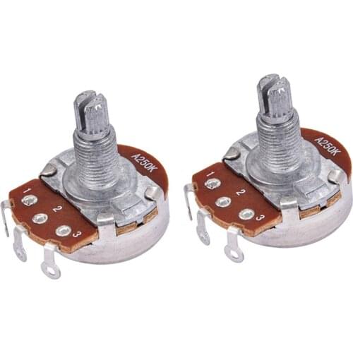 Tooyful 2pcs Alpha A250K Taper Potentiometer Control Guitar Tone Pots for Copper Electric Guitars Musical Instrument Accessory