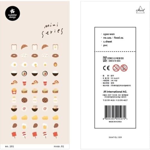 Korea Sonia Scrapbooking Mini Series Food High Quality Paper Sticker Hobby DIY Diary Craft Decoration Suatelier Stickers