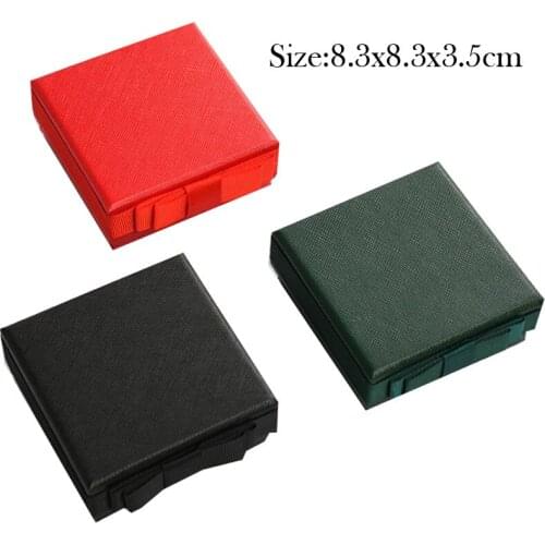 High Quality Square Jewelry Organizer Box Rings Storage Box Gift Box For Pendant Bracelet Christmas gifts 3Colors 8.3*8.3*3.5cm