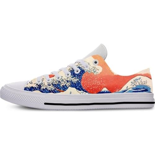 The Great Wave of Aesthetic Anime Fashion Cute Casual Cloth Shoes Low Top Lightweight Breathable 3D Printed Men women Sneakers