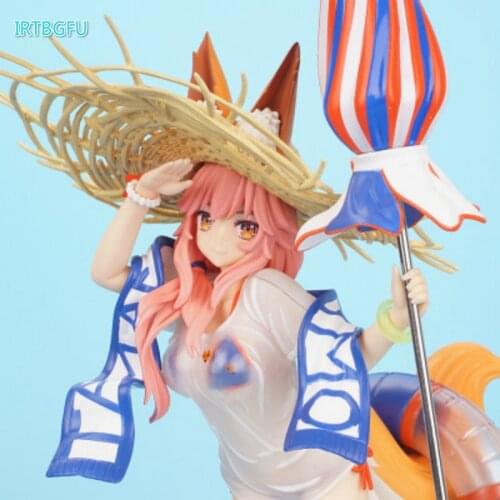 Fate/extra Order Caster Lancer Tamamo No Mae Fox Girl Casual Wear Swimsuit Japanese Anime Figure Action Toy Pvc Model Collection