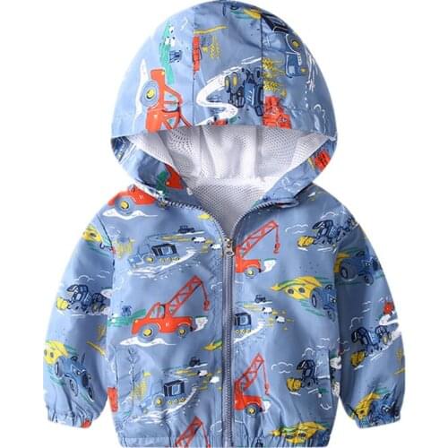 BBD Toddler Jacket Boys Spring Hooded Cartoon Dinosaur Car Trench Coat Exquisite Hot Selling Kids Clothes 2020 New Chaqueta