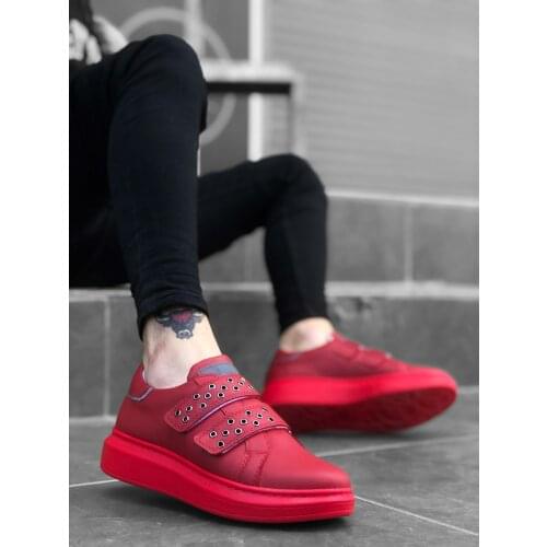 BA0136 Boa High Visibility Red Velcro Thick Bottom Men Shoes