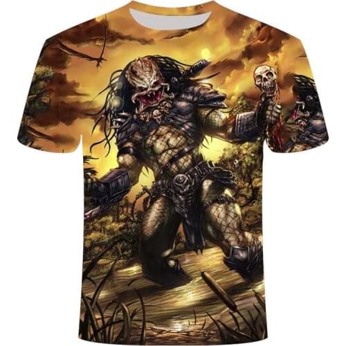 Interplanetary predator movie 3D print t shirt Predator 6XL men/women Short sleeve t-shirt Harajuku streetwear Couples Tops Tees