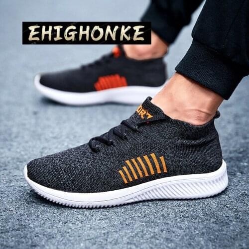 2020 new lightweight mens casual socks shoe fashion lace-up mens breathable black walking sneakers Zapatillas Hombre Deportiva