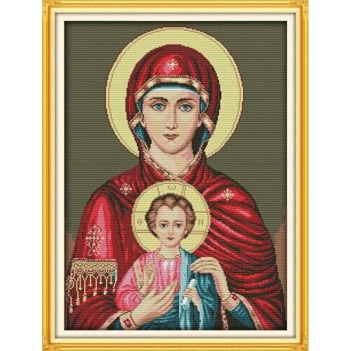 Everlasting Love Madonna-and-child Chinese Cross Stitch Kits Ecological Cotton Printed 14CT 11CT DIY Wedding Decoration For Home