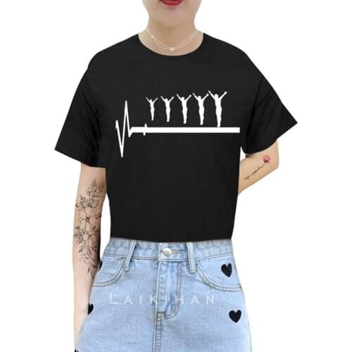 New Diving Heartbeat T Shirt Women Kawaii Top Cartoon Graphic Tees Funny Harajuku T-shirt Unisex Fashion Tshirt Female