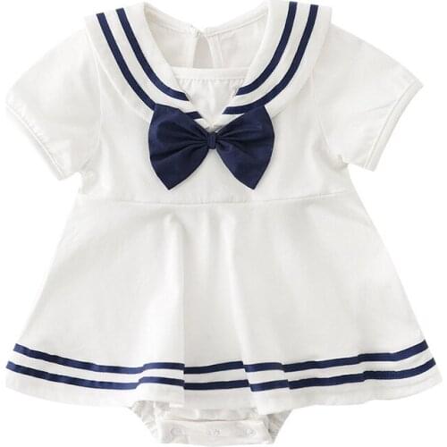 New Arrival Kids Girls Navy Style Romper