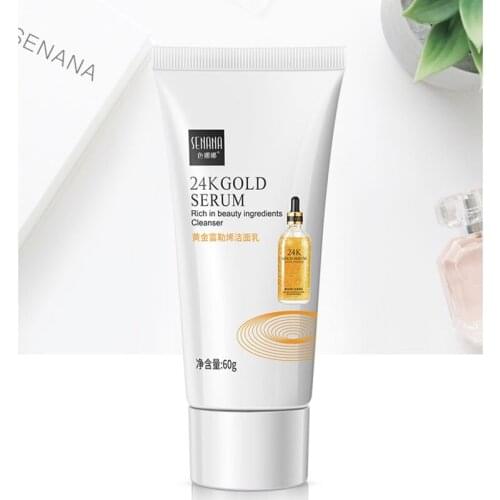 Golden Fullerene Facial Cleanser Mild Refreshing Cleansing Moisturizing Face Skin Care 1Pcs