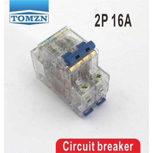 2P 16A Transparent case Mini Circuit breaker MCB DP