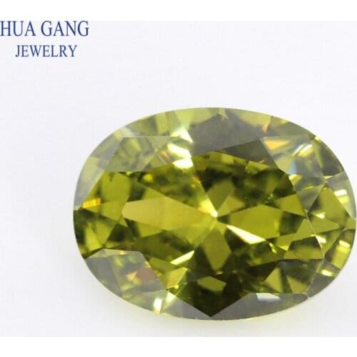 Size 2x3~18x25mm Oval Shape Cut 5A Peridot CZ Stone Synthetic Gems Cubic Zirconia For Jewelry Wholesale Free Shipping