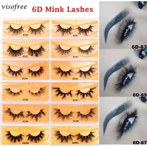 Visofree Makeup Eyelashes 3D Mink Lashes Fluffy Soft Wispy Volume Natural long Cross False Eyelashes Eye Lashes Reusable Eyelash