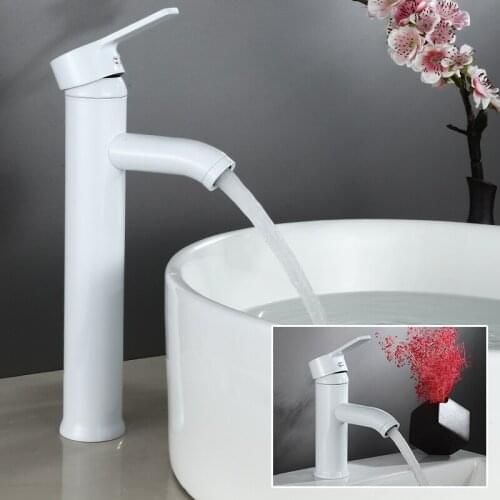 MTTUZK 304 Stainless Steel Nordic Pure White Bathroom Basin Faucet Hot and Cold Water Mixer Basin Sink Tap Kitchen Faucets Crane