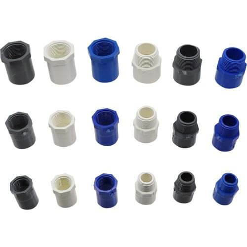 1/2" 3/4" 1" Female/Male Thread to Inner Diameter 20/25/32mm PVC Connector Water Pipe Fitting PVC Hose Repair Adapter BSP Thread