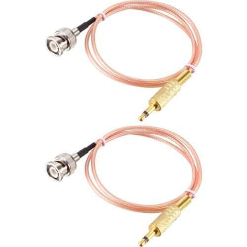 Uxcell BNC Male to 3.5mm (1/8") Mono TS Male Coaxial Power Audio Cable 50 ohm 2 ft 2pcs