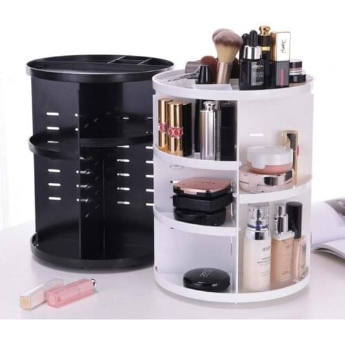 Rotate 360 Degrees Make-up Plastic Boxes Cosmetics Boxes Makeup Organizer Storage Rack