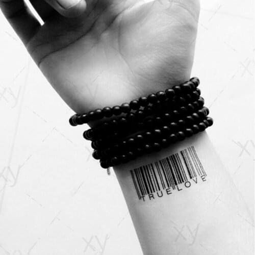 Temporary Tattoos Sticker Fake Tattoo Stickers Flash Tatoo Body Art Beauty QR Code English Letter True Love Fake Tatto
