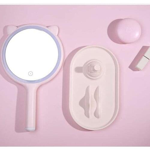 Make-up Mirror Desktop With LED Light Net Red Fill Beauty Mirror Dormitory Desktop Folding Portable Make-up Mirro