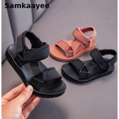 2-18y Kids Sandals Children Shoes Summer Boys Girls Shoes Open Toe Flats Solid Hollow Out Breathable Anti-Slip Beach Footwear 28