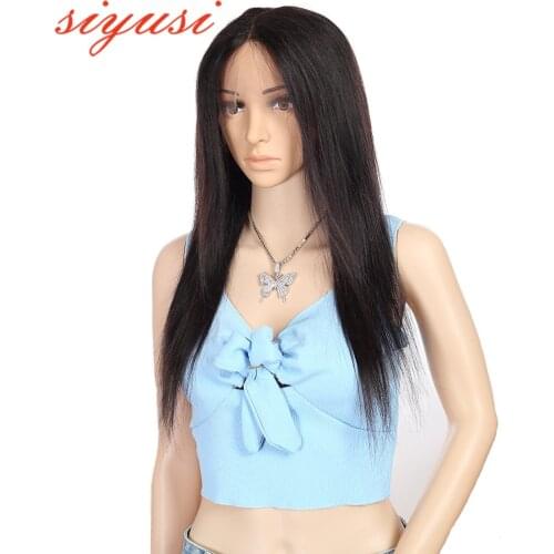 Straight Human Hair Womens Wigs Glueless HD Transpare Lace Wig Brazilian Wigs For Women Natural Black SIYUSI 13X1 Lace Wig