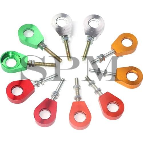 1pair Motorcycle Rear Wheel Axle Hole Chain Tensioner Adjuster for Modification Parts Accessories 12mm&15mm Rear Wheel Axle Hole