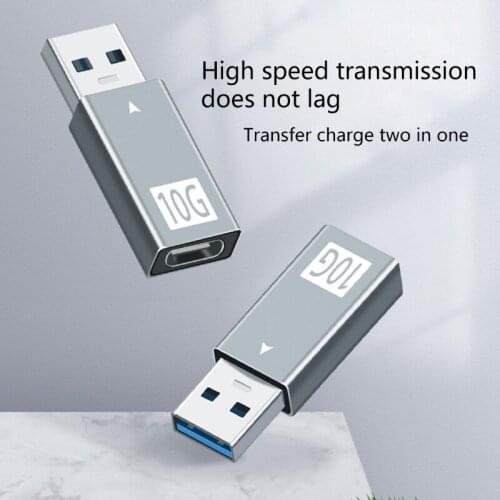 1 Pc Aluminum Alloy Shell USB to Type-C Gen2 USB3.1 Adapter Converter Built-in Chip High-speed Transmission