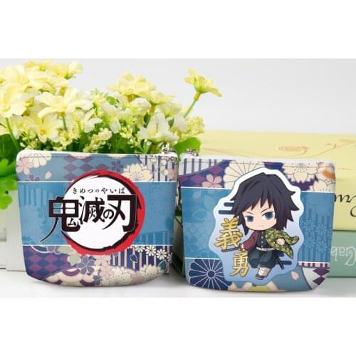 1pc Anime Demon Slayer Coin Pouches Kimetsu no Yaiba Tomioka Giyuu Penny Bag