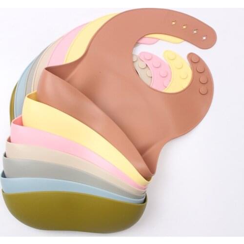 Bpa Free 100% Food Grade Adjustable Waterproof Silicone Baby Bibs
