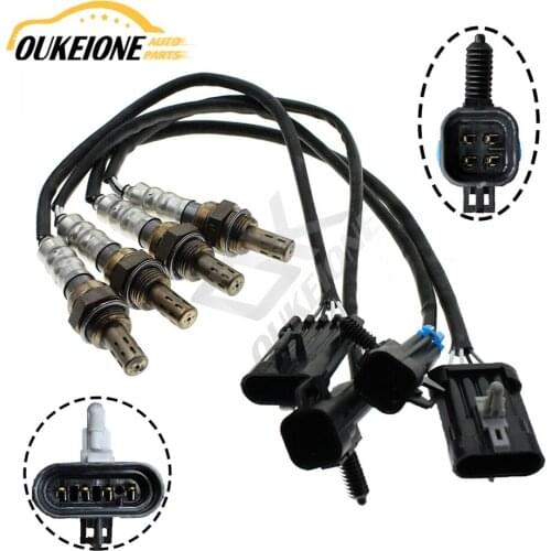 4pcs 4Wires Lambda Oxygen Sensor for 1996 1998 2000 2002 Chevrolet C1500 K1500 GMC Sierra Silverado Front Rear 234-4018 234-4012