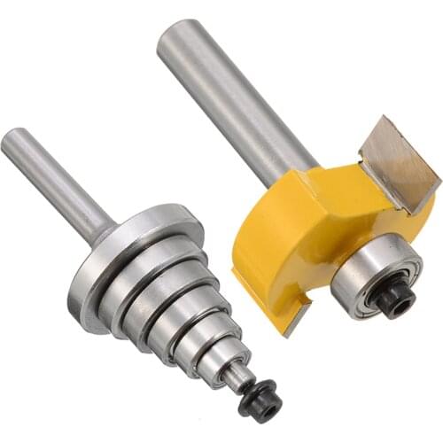 7Pcs Shank Carbide Steel Rabbet Router Bit 1/4 Inch Milling Cutter Bearings Trimmer Bit Woodworking Machine Tools