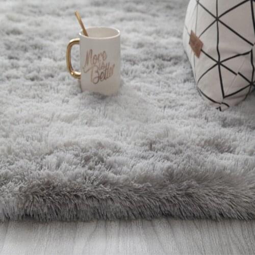 Bed side carpet thickened in front of bed long Plush floor mat for tea table in family living room