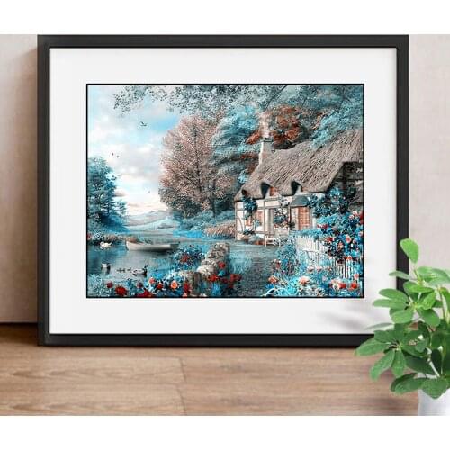 Diamond Mosaic Landscape Full Drill Diamond Paintings River Diamond Embroidery Cross Stitch Picture Of Rhinestones Gift