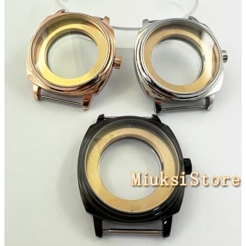 42mm Black Silver Rose Gold Watch Case Fit NH35 NH36 Miyato205 8215 821A Mingzhu DG2813 3804 ETA2836