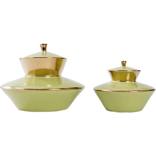 Decoration Minimalist Green Flower Model Room Soft Decoration Vase Storage Jar Decoration