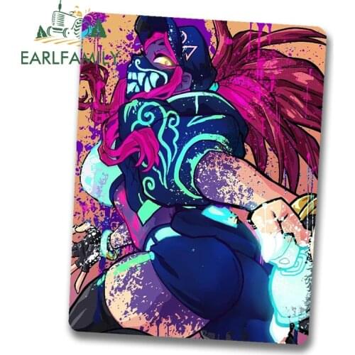 EARLFAMILY Cartoon Car Stickers for Asuka Langley Sohryu Evangelion Peeker Peek Anime Vinyl JDM Car Styling Window Trunk Decal