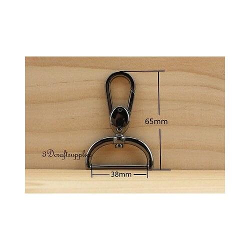 Lobster Clasps Clips Claw purse hooks Swivel snap hook gunmetal 38 mm 4pcs J22