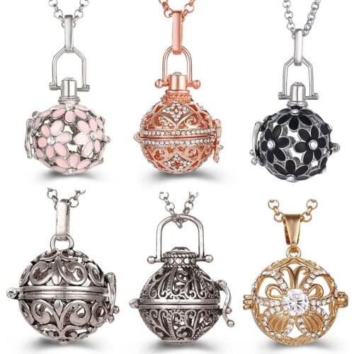Mexico Chime Music Angel Ball Caller Locket Necklace Vintage Pregnancy Necklace Aromatherapy Essential Oil Diffuser Accessories