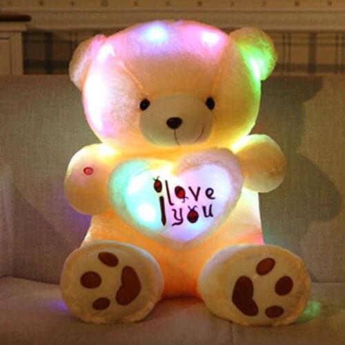 Girls Lovely Cute Plush 22CM 50CM Teddy Bear Multi-Color Rotation Glow Light Up Toy Gifts For Friends