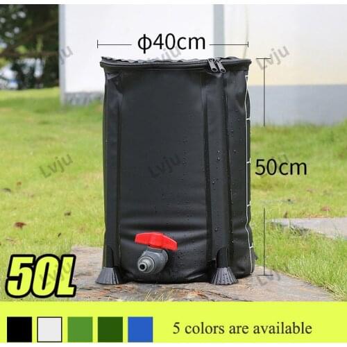 Lvju Folding Rainwater Collector Tank 50 Liter 13 Gallon Diameter 40cm x Height 50cm Collapsible Rain Barrel Water Collector