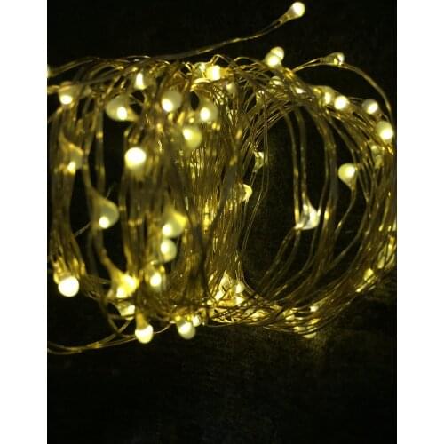 Solar powered 10M 100LED starry Copper Wire LED String Fairy Light moon vine lamp Xmas Christmas Wedding party Decor-Warm white