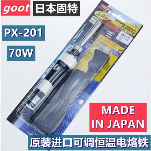 Japan GOOT PX-201 Wide-range Soldering Iron with Temperature 250-450 Degrees Celsius Adjuster 70W 220V Input Ceramic Heater