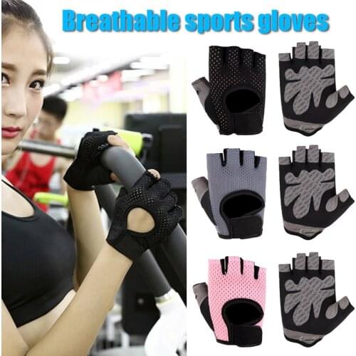 Gym Gloves Women Men Anti-slip Breathable Dumbbells Weightlifting Fitness Sport Gloves Half Finger Sports Fitness Exercise Wrist